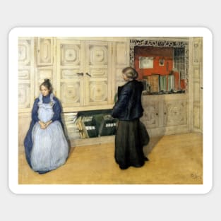 Mother and Daughter by Carl Larsson Sticker